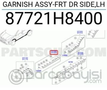 Kia Rio Stonic Ön Kapı Dış Bakaliti Sol Orjinal | 87721H8400