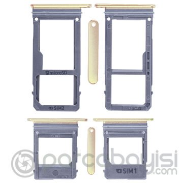 Ally Samsung Galaxy A320 A3 2017 A520 A5 2017 A720 A7 2017 İçin Çift Sim  Hafıza Kart Kapağı