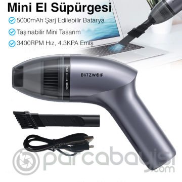 ALLY  BW-AD1 3400rpm Güçlü Emiş Portatif Ev ve Araç Şarjlı El Süpürgesi
