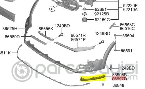 Kia Niro Ön Sol Tampon Bakaliti Orijinal | 86597AO000
