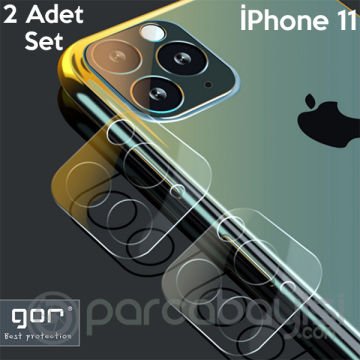 GOR İPhone 11 6.1 inch (2019) Tempered Kamera Koruma Cam 2adet Set