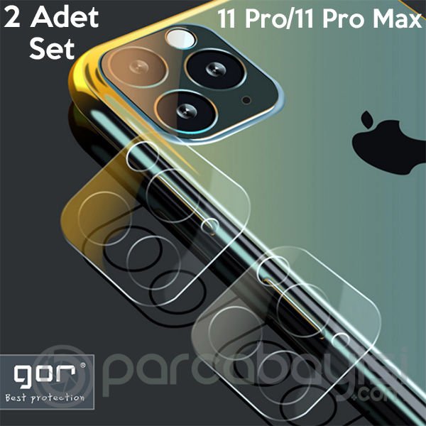 GOR İPhone 11 Pro-İPhone 11 Pro Max Tempered Kamera Koruma Cam 2adet Set