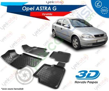 Opel Astra G Uyumlu Araca Özel 3D Havuzlu Paspas Siyah