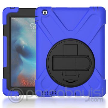 İPad 2-İPad 3-İPad 4-Shockproof 3 Katmanlı Standlı Zırh Kılıf