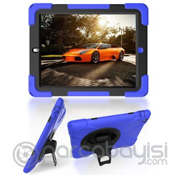 İPad 2-İPad 3-İPad 4-Shockproof 3 Katmanlı Standlı Zırh Kılıf