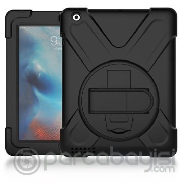 İPad 2-İPad 3-İPad 4-Shockproof 3 Katmanlı Standlı Zırh Kılıf