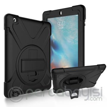 İPad 2-İPad 3-İPad 4-Shockproof 3 Katmanlı Standlı Zırh Kılıf