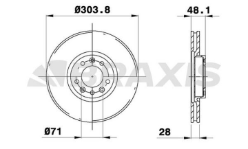 ON FREN DISK AYNASI HAVALI C4 P508 1.6VTI / 1.6THP / 1.6HDI / 2.0HDI / 2.2HDI 10> 304mm P308 II 1.2VTI / 1.6 | din_AE0217