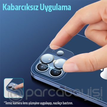 ALLY İPhone 12 6.1 3D Full Tempered Glass Cam Kamera Koruyucu