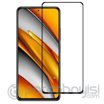 Xiaomi Poco F3 Full Glue Full Kaplama Tempered Cam Ekran Koruyucu