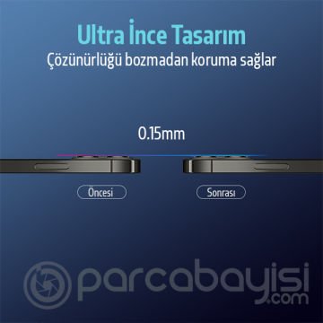 ALLY İPhone 12 Pro 6.1 3D Full Tempered Glass Cam Kamera Koruyucu