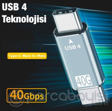 Ally 40Gbps USB 4 Type-C to Type-C Data Dönüştürücü Çevirici Adaptör