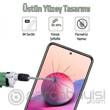 Xiaomi Redmi Note 10S Full Glue Full Kaplama Tempered Cam Ekran Koruyucu
