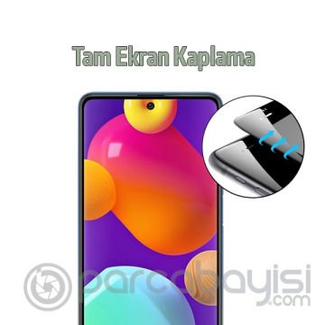 SM Galaxy F62 - M62  Full Glue Full Kaplama Tempered Cam Ekran Koruyucu