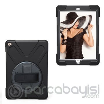 İpad 9.7 2018-2017 Air 2 Shockproof 3 Katmanlı Standlı Zırh Kılıf