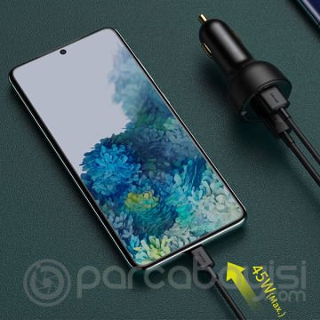 BASEUS 100W Usb -Type C Çıkışlı Hızlı Araç Şarj Başlık QC+PPS  4.0 QC 3.0