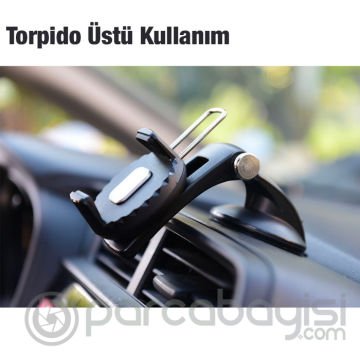 Ally 360 Dönebilen Torpido Üstü Vakumlu Araç Oto Telefon Tutucu