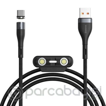 Baseus Safe Fast 3A Hızlı Şarj Mıknatıslı Usb Şarj Kablosu 3 Başlık（iPhone+Type-C+Micro）1m