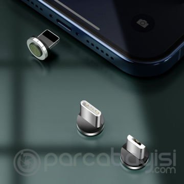 Baseus Safe Fast 3A Hızlı Şarj Mıknatıslı Usb Şarj Kablosu 3 Başlık（iPhone+Type-C+Micro）1m