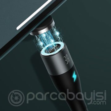 Baseus Safe Fast 3A Hızlı Şarj Mıknatıslı Usb Şarj Kablosu 3 Başlık（iPhone+Type-C+Micro）1m