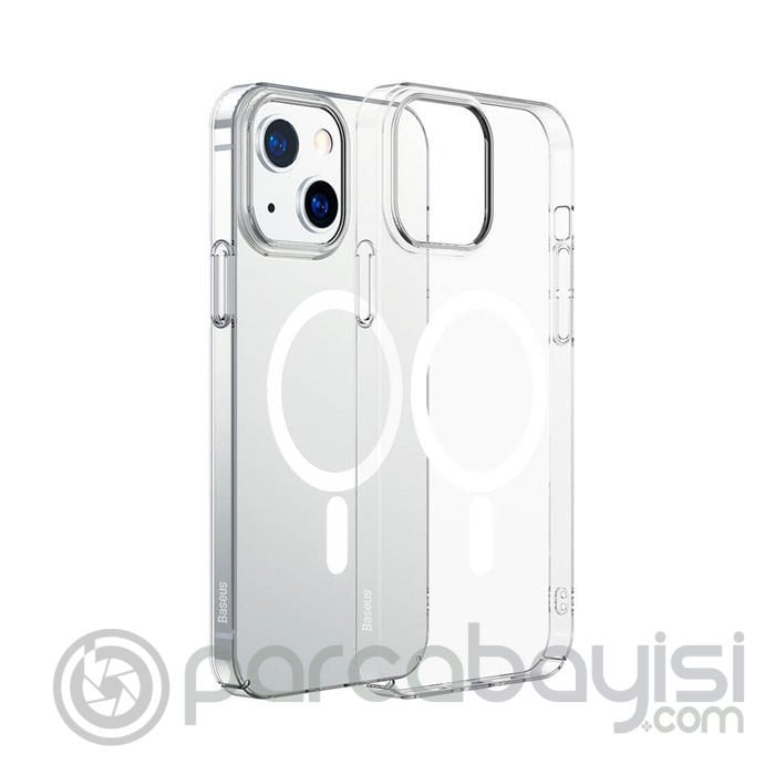 Baseus Crystal iPhone 13 Magsafe Silikon Kılıf + Tempered Ekran Koruyucu Set