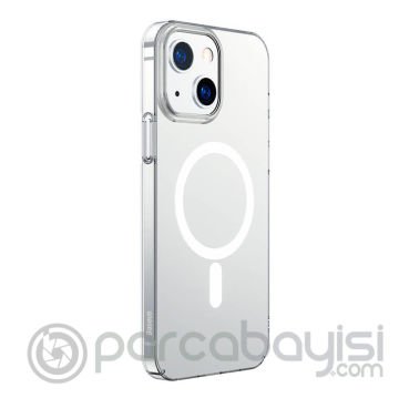 Baseus Crystal iPhone 13 Magsafe Silikon Kılıf + Tempered Ekran Koruyucu Set