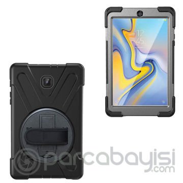 Ally Samsung Galaxy Tab A 8.0 (2018) T387, 3 Katmanlı Satandlı Zırh Kılıf