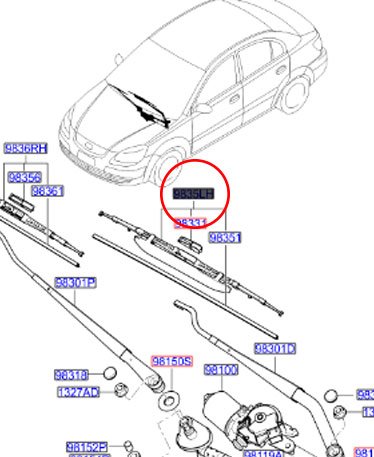 Kia Bongo Sürücü Silecek Süpürgesi Orjinal | 98350Dcl55