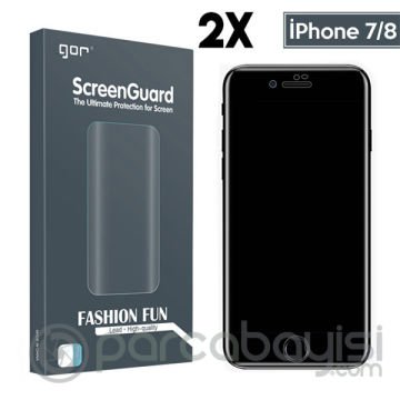 Gor iPhone SE3-SE2 İPhone 8-7 Full Darbe Emici Ekran Koruyucu 2 Adet Set