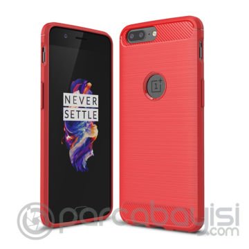One Plus 5 Dark Ultra Koruma Karbon Fiber Doku Silikon Kılıf