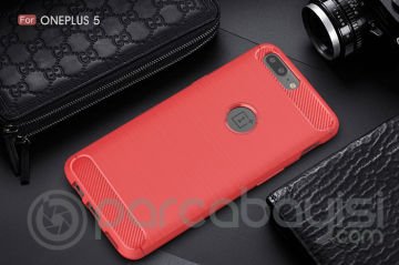 One Plus 5 Dark Ultra Koruma Karbon Fiber Doku Silikon Kılıf