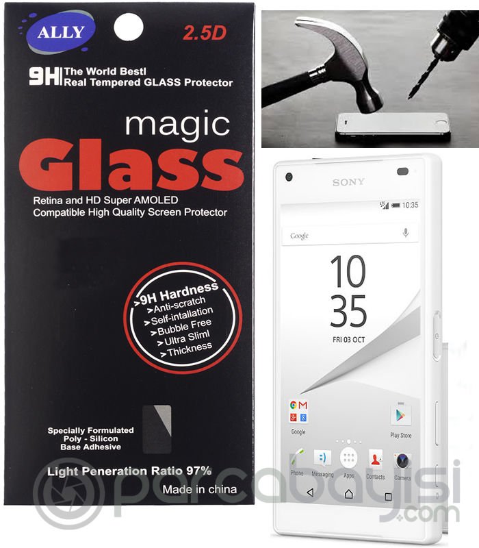 Sony Xperia Z5 Mini Compact Tempered Kırılmaz Cam Ekran Koruyucu