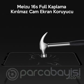 Meizu 16s Full Kaplama Kırılmaz Tempered Cam Ekran Koruyucu