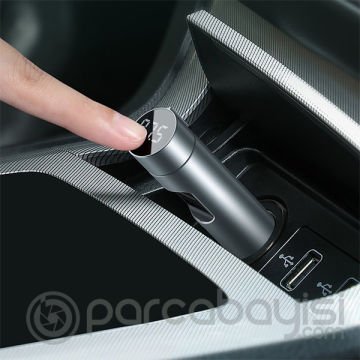 Baseus 18W hızılı Şarj Column Bluetooth 5.0 Araç MP3 Dual Usb Araç Şarjı