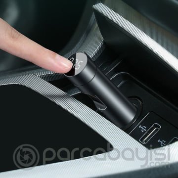 Baseus 18W hızılı Şarj Column Bluetooth 5.0 Araç MP3 Dual Usb Araç Şarjı
