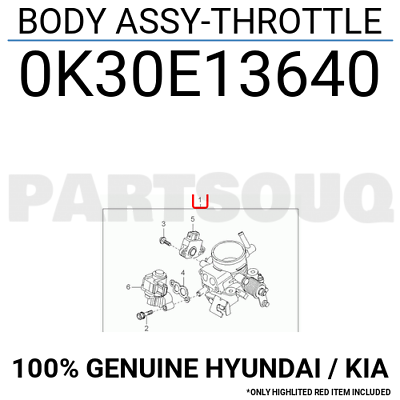 Kia Rio - Shuma Gaz Kelebeği Orjinal | 0K30E13640