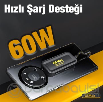 Plextone GS MAX 60W Type-C Hızlı Şarj ve 3.5mm Kulaklık Dönüştürücü Adaptör