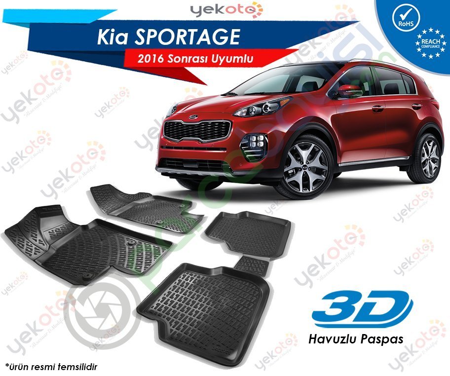 Kia Sportage Araca Özel 3D Havuzlu Paspas Orjinal | F1143ADE023D