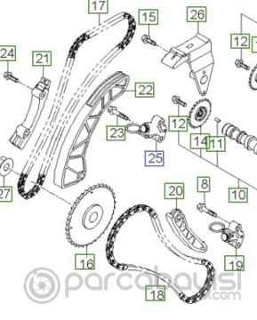 Kia Ceed -Cerato- Rio Dizel Zincir Seti 8 parça Orijinal | 243512A001SET
