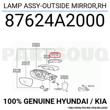 Kia Ceed Dikiz Ayna Sinyal Lambası Sağ Orjinal | 87624A2000