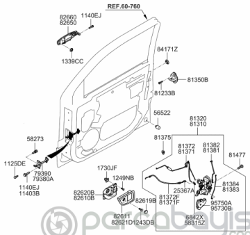 Kia Sorento Ön Kapı İç Açma Kolu Sol Muadil | M826103E011