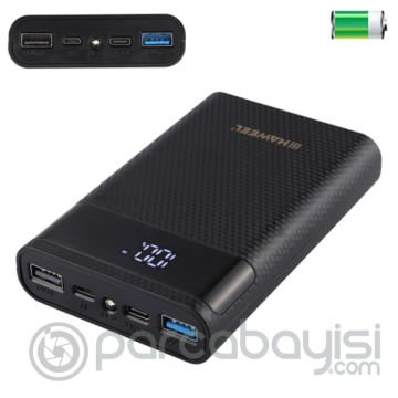 Haweel Diy 4X18650 Dijital Göstergeli Pil powerbank kutusu Dual Grişli Type c