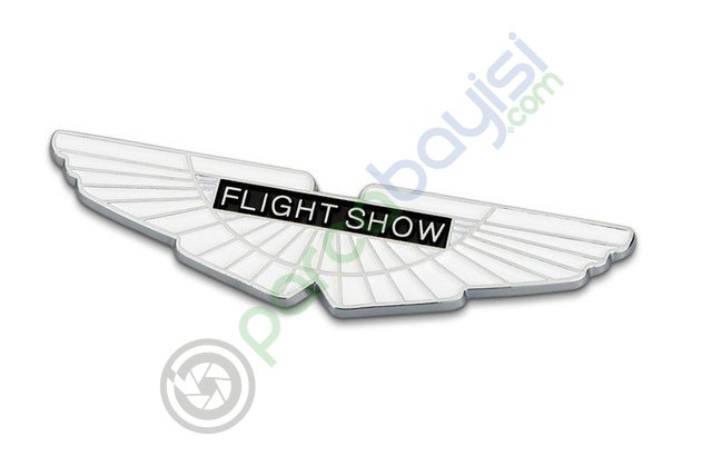 Flight Show 3D Metal Sticker Metal Amblem Beyaz Renk