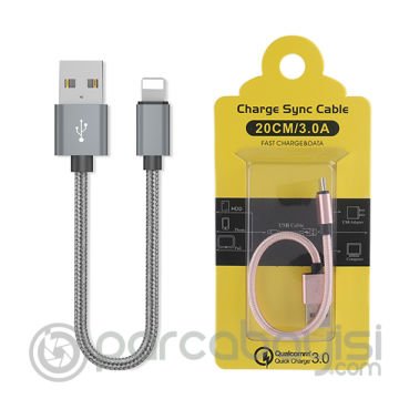 Ally İPhone İOS 3.0A Hızlı Şarj Halat Usb Kablo 20cm
