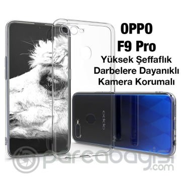 Ally OPPO F9 Pro Kılıf Kamera Korumalı Ultra İnce Şeffaf Silikon Kılıf