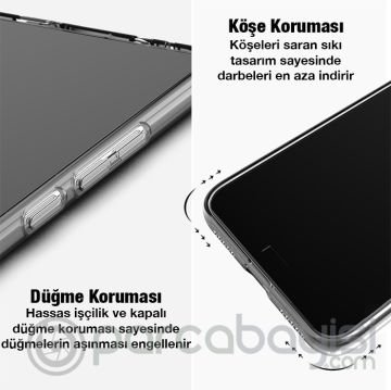 Ally OPPO F9 Pro Kılıf Kamera Korumalı Ultra İnce Şeffaf Silikon Kılıf
