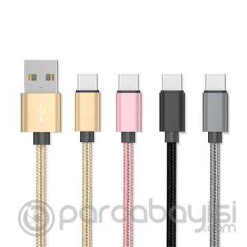 Ally Usb-Type C Android 3.0a Hızlı Şarj Halat Usb Kablo 20cm