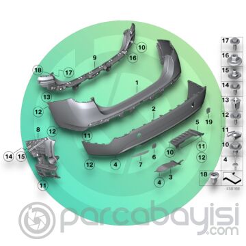 BMW X1 ARKA ALT TAMPON ORJİNAL | 51122993569
