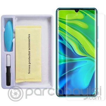 Xiaomi Mi Note 10-CC9 Pro- Full Liquid+Uv Işık 3D Kırılmaz Cam Ekran Koruyucu