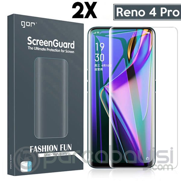 GOR Oppo Reno 4 Pro 3D Kavisli Full Ekran Koruyucu 2 Adet Set
